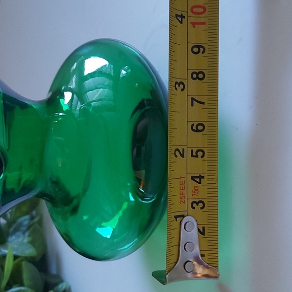 💚Vintage Anchor Hocking Emerald Green "Ink Well Style" Mini Ruffled Bud Vase - Picture 6 of 6